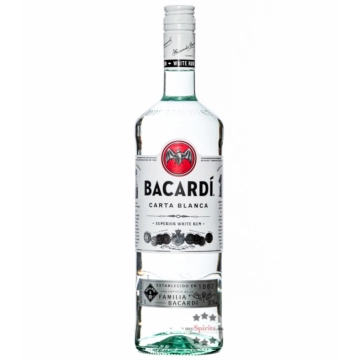 Bacardi Carta Blanca Superior White Rum / 37,5 % Vol. / 1,0 Liter-Flasche
