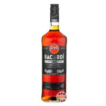 Bacardi Black - Bacardi Carta Negra Rum / 37,5 % Vol. / 1,0 Liter-Flasche