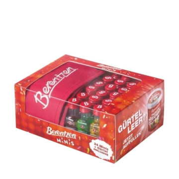 Berentzen Minis Gürtel mit 24 Likör-Miniaturen / 15 - 18% vol / 24 x 0,02 Liter-PET-Flasche