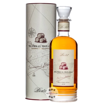 Distillerie Berta Oltre Il DiLidia Riserva – Grappa Invecchiata / 43 % vol. / 0,7 Liter-Flasche in Geschenk-Box
