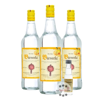 Prinz: Birnerla / 34 % Vol. / 3 x 1,0 Liter-Flaschen + 1 x 0,02 Liter Miniatur