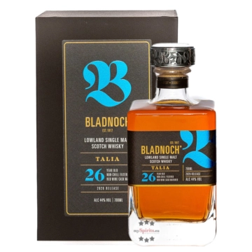 Bladnoch Talia 26 Year Old Lowland Single Malt Scotch Whisky / 44 % Vol. / 0,7 Liter-Flasche in Geschenkkarton