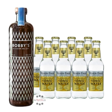 Bobby&rsquo;s Dry Gin (42 % Vol. / 0,7 Liter) + 8 x Fever-Tree Indian Tonic Water (0,2 L) inkl. 1,20 &euro; Pfand