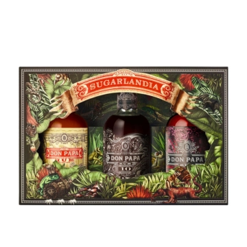 Don Papa Sugarlandia Tasting Set 7, 10 & Sherry Cask Rum-Probierset / 40, 43 & 45 % vol / 3 x 0,2 l  in Geschenkbox