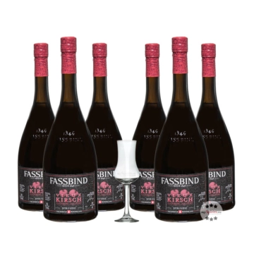 6 x Fassbind Alte Kirsche - Vieille Cerise / 40 % vol / 6 x 0,7 Liter + mySpirits Schnapskelch