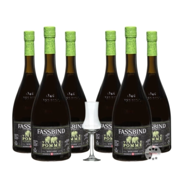 Fassbind: 6 x Alter Apfel - Vieille Pomme / 40% Vol. / 6 x 0,7 Liter + mySpirits Schnapskelch