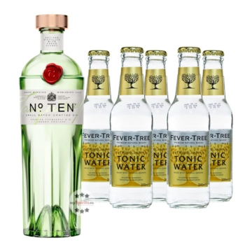 Tanqueray No. 10 Ten Gin (47,3 % Vol., 0,7 L) & 5 x Fever-Tree Premium Indian Tonic Water (0,2 L)  inkl. 0,75 &euro; Pfand