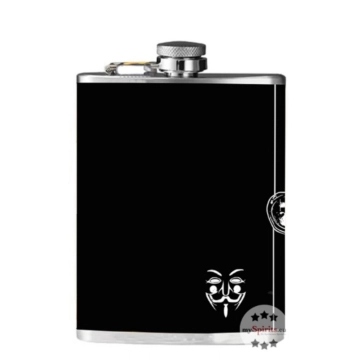 Guy Fawkes Flachmann mit Guy Fawkes 12 Jahre Whisky / 44,4 % vol / 0,2 Liter-Flasche aus Edelstahl