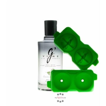 G‘Vine Nouaison Gin Geschenkset  – Würziger Gin mit Weinblüte im Set mit Eiswürfelform / 43,9 % vol. 0,7 Liter-Flasche