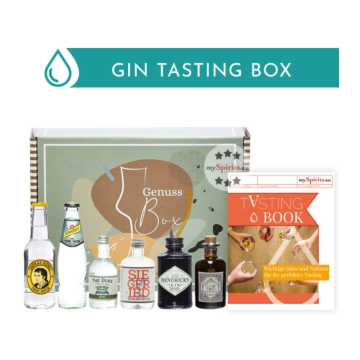 Gin Tasting Set: Gin Lieblinge Probierset / 41 – 47 % Vol. / 3 x 0,05 L + 1 x 0,04 L + 2 x 0,2 L (inkl. 0,25 € Pfand) in Genuss-Box
