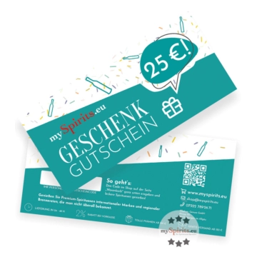 Einkaufsgutschein 25 € - Geschenk-Gutschein zum Einlösen auf mySpirits.eu