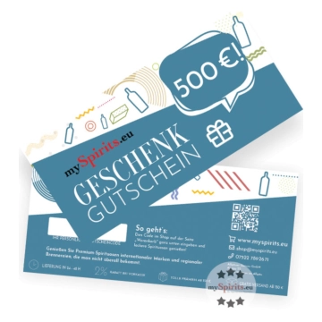 Einkaufsgutschein 500 € - Geschenk-Gutschein zum Einlösen auf mySpirits.eu