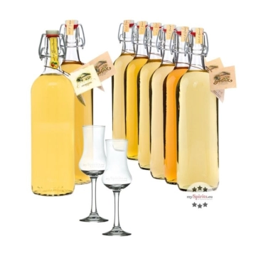 Prinz alle Alten Sorten - Vorteilspaket 8 x 1,0 Liter-Flasche + 2 Gläser / 41 % vol.