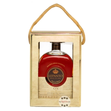 Lepanto OV Oloroso Viejo Brandy de Jerez / 36 % Vol. / 0,7 Liter-Flasche in Geschenkpackung