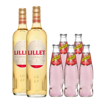 Lillet Wild Berry Set: 2 x Lillet Blanc (17 % Vol., 0,75 L) + 5 x Schweppes Wild Berry (0,2 L, inkl. Pfand)