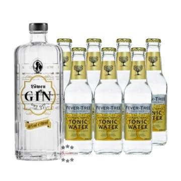 Löwen Dry Gin (40% Vol., 0,7 L) & 7 x Fever-Tree Indian Tonic Water (0,2 L) inkl. 1,05€ Pfand