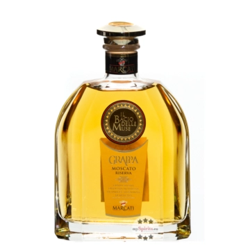 Marcati Grappa Moscato Riserva “Bacio delle Muse" / 40 % Vol. / 0,7 Liter-Flasche