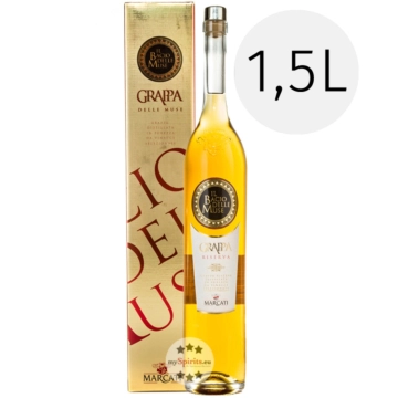 Marcati Grappa Riserva „Il Bacio delle Muse“  / 40 % Vol. / 1,5 Liter-Flasche in Geschenkbox