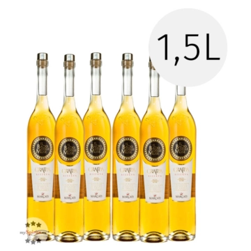 6 x Marcati Grappa Riserva „Il Bacio delle Muse“ / 40 % Vol. / 6 x 1,5 Liter 