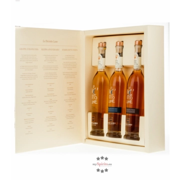 Marzadro Collezione Grappa Le Diciotto Lune Riserva / 41 & 42 % Vol. / 3 x 0,2 Liter-Flaschen in Geschenkbox