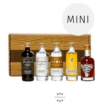 Marzadro Set Degustazione Le Mignon / 40 & 41 & 43 % Vol. / 5 x 0,05 Liter-Flaschen