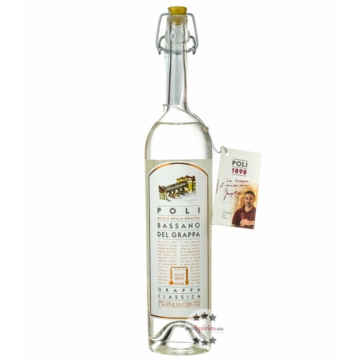 Poli Grappa Bassano Classica – klassisch-klarer Grappa / 40 % Vol. / 0,5 Liter-Flasche