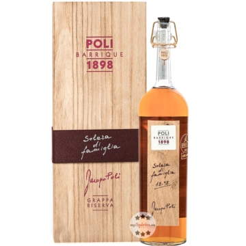 Poli Grappa Barrique Jacopo Poli / 55 % Vol. / 0,7 Liter-Flasche in Holzschatulle