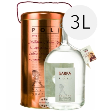 Poli Grappa Sarpa di Poli Big Mama / 40 % Vol. / 3,0 Liter-Flasche in Geschenkdose