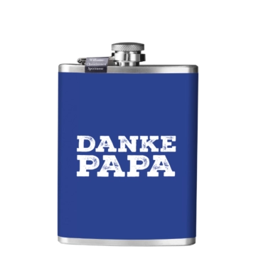 Prinz Flachmann Danke Papa - Williams-Birnen Schnaps / 40 % vol / 0,2 Liter-Flasche aus Edelstahl