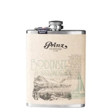 Prinz Flachmann Bodensee - Alte Erdbeere / 41 % vol / 0,2 Liter-Flasche aus Edelstahl
