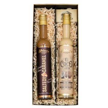 Prinz: Geschenk-Set Hafele Kiste - Kirsch Brand, Schokolade & Kelch / 43 % Vol. / 0,35 L Flasche 