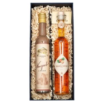 Prinz Geschenkset: Süße Nuss-Nougat-Box / 15 & 20 % vol / 2 x 0,5 l in Geschenkbox 