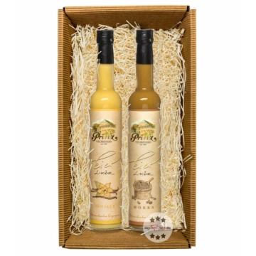 Prinz "Osternest mit Eierlikören" Vanille & Mokka in Geschenkbox / 2 x 0,5 L Flasche / je 15 % Vol.