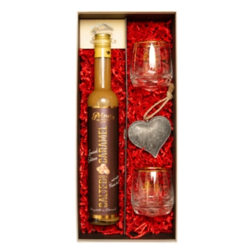 Prinz Geschenkset: Likör-Liebe / 17 % vol / 0,5 l + 2 x Tumbler & Metall-Herz