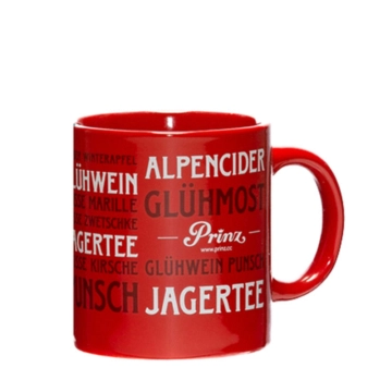 Prinz: Tasse für Jagertee, Kaffee, Tee, Glühwein – roter Kaffeebecher / 250 ml