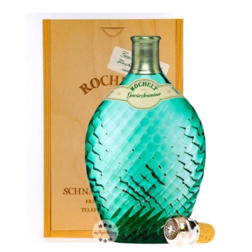 Rochelt Gewürztraminer – Traubenbrand aus der Traminer Rebe / 50 % Vol. 0,35 Liter-Flasche in Holzkiste