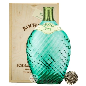 Rochelt Kasteler Cuvée aus Vogelbeeren-, Williams- & Pflaumenbrand / 50 % Vol. / 0,35 Liter-Flasche in Holzkiste