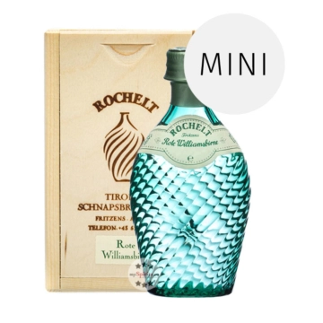 Rochelt: Rote Williamsbirne Edelbrand Miniatur / 50 % Vol. / 0,04 Liter-Flasche