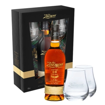 Ron Zacapa 23 Rum – Solera Gran Reserva Geschenkset / 40 % Vol. / 0,7 Liter-Flasche + 2 Nosinggläser