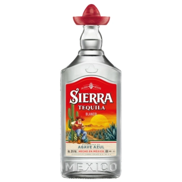Sierra Tequila Blanco / 35 % vol / 1,0 Liter-Flasche mit rotem Hut