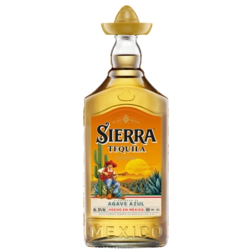 Sierra Tequila Reposado / 38 % Vol. / 1,0 Liter-Flasche mit goldenem Hut