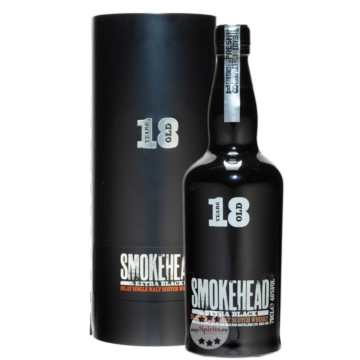 Smokehead 18 Years Old Extra Black Islay Single Malt Scotch Whisky / 46 % Vol. / 0,7 Liter-Flasche in Geschenkbox