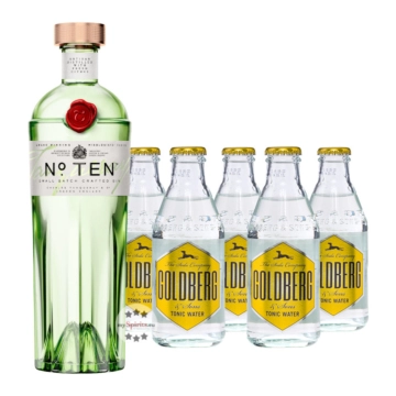Tanqueray No. 10 Gin (47,3% Vol., 0,7 L) & 5 x Goldberg Tonic Water (0,2 L) inkl. 0,50€ Pfand