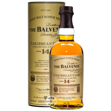 The Balvenie 14 Jahre Caribbean Cask Whisky / 43 % Vol. / 0,7 Liter-Flasche in Geschenkdose