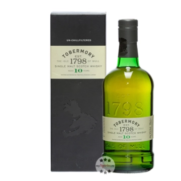 Tobermory 10 Jahre Single Malt Scotch Whisky / 46,3 % Vol. / 0,7 Liter-Flasche in Geschenkbox