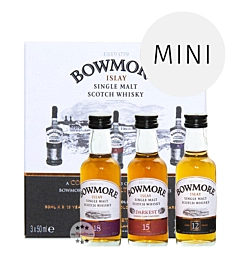 Bowmore Distillers Collection Probierset mit Whisky-Minis - 12, 15, 18 Jahre / 40 & 43 % Vol. / 3 x 0,05 Liter in Geschenkbox