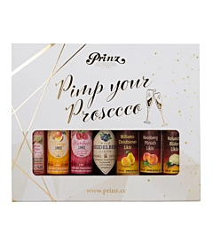 Prinz Miniaturen-Probierset &bdquo;Pimp your Prosecco&ldquo; / 16 - 25 % Vol. / 7 x 0,04 Liter-Flasche in Box