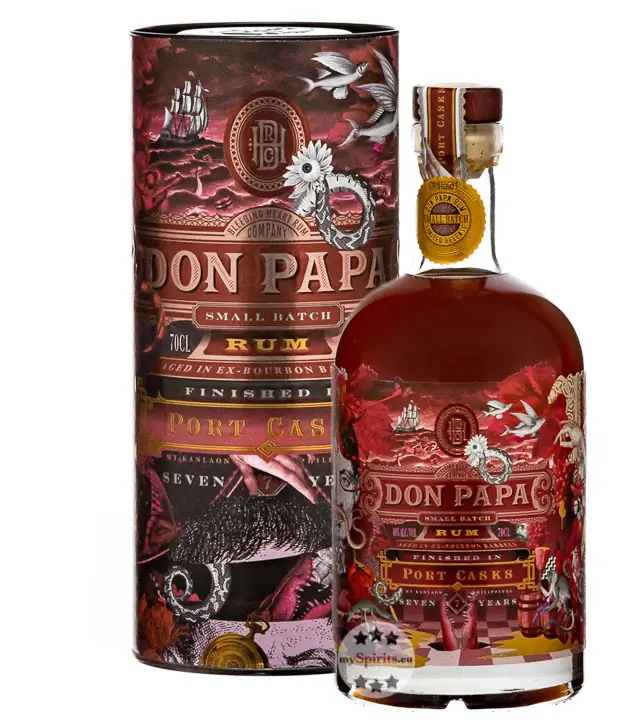 Don Papa Port Cask Small Batch Rum 7 Years Limited Release / 40 % Vol. / 0,7 Liter-Flasche in Geschenkdose