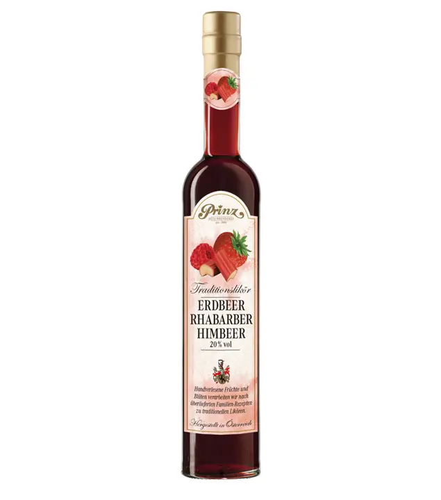 Prinz Erdbeer-Rhabarber-Himbeer-Lik&ouml;r Sommer Special Edition / 20 % Vol. / 0,5 Liter-Flasche