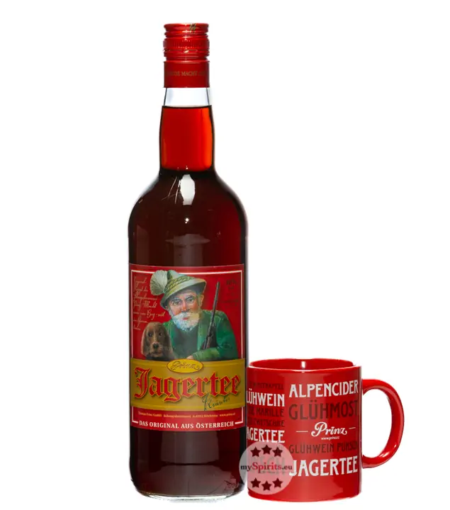Prinz Jagertee Kräuter inklusive Prinz Jagertee-Tasse / 40 % Vol. / 1,0 Liter-Flasche